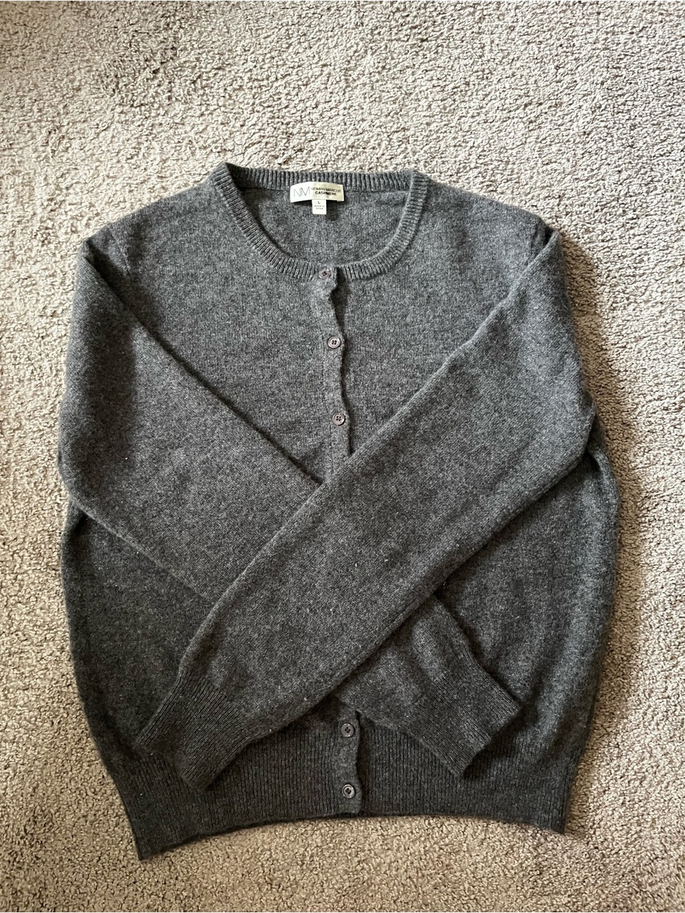 Neiman Marcus - Charcoal Gray Cashmere Button Cardigan